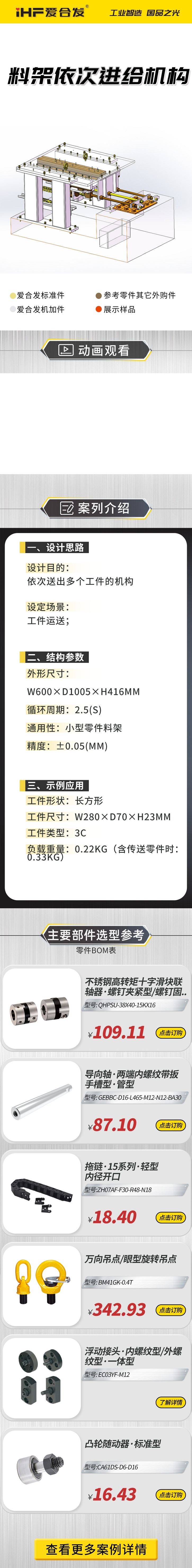 案例剖析：愛合發(fā)料雜架依次進(jìn)給機(jī)構(gòu)！