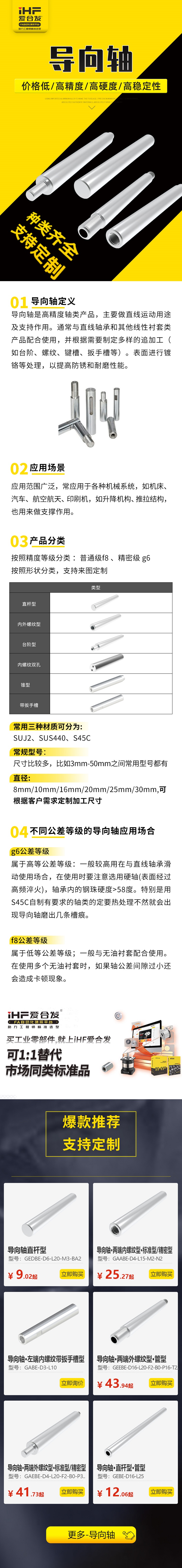 帶你30秒了解導(dǎo)向軸的產(chǎn)品分類，支持定制！